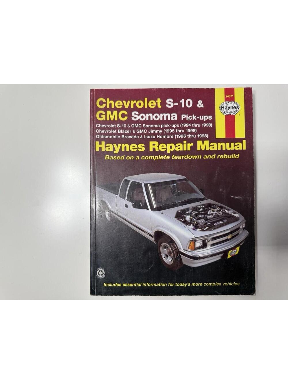 HAYNES Chevy S-10 GMC Sonoma 1994-1998 BLAZER JIMMY HOMBRE Repair Manual 24071
